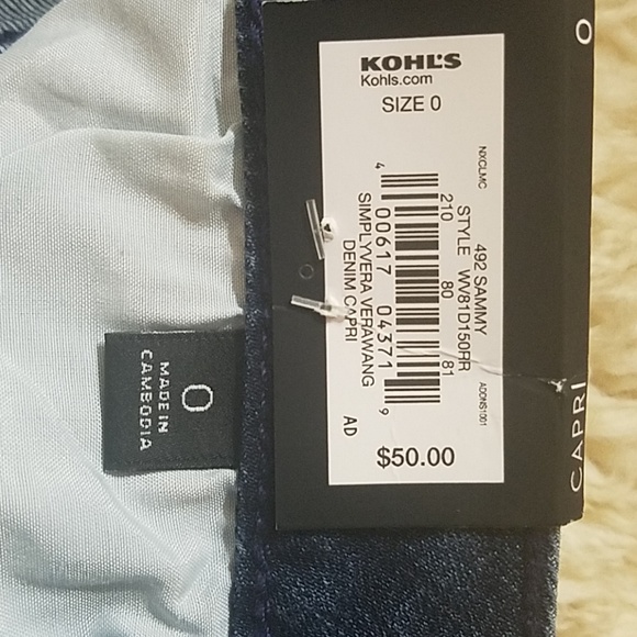 Women's Simply Vera Vera Wang Denim Jeans capris - Picture 5 of 8